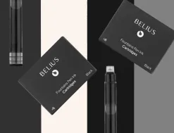 Recharge stylo-plume belius encre coloris noire boite 6 cartouches