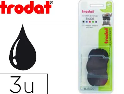 Recharge tampon trodat 4630 noir blister 3 unités