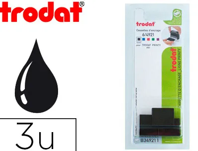 Recharge tampon trodat 4921 noir blister 3 unités