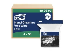 Recharge tork lingette humide w14 nettoyage mains sans parfum blanc paquet 58 lingettes