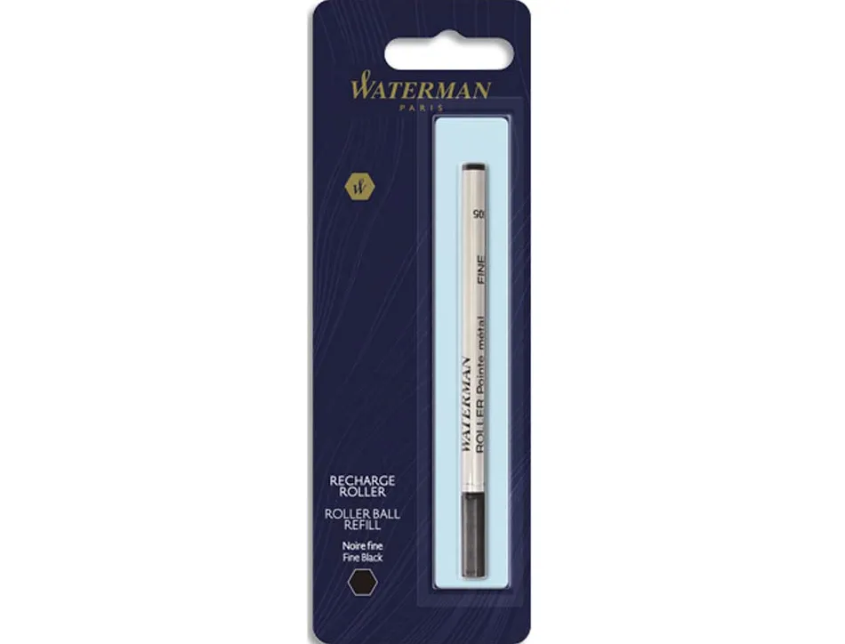 Recharge waterman roller largeur fine coloris noir