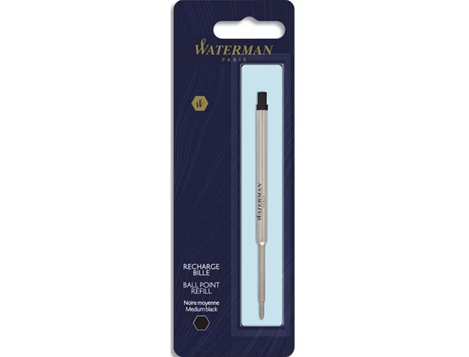 Recharge waterman stylo-bille maxima largeur moyenne coloris noir