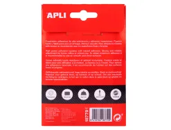 Rectangles apli double-face adhesif extra fort power dots transparent premium 30x34mm. blister de 12
