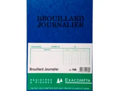 Registre comptable piqué exacompta brouillard journalier 270x195mm vertical 40 pages
