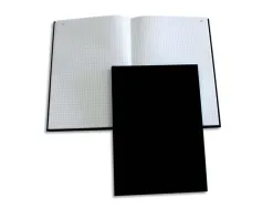 Registre elve folioté couverture toile rigide quadrillage 5x5mm 300p 230x360mm coloris noir