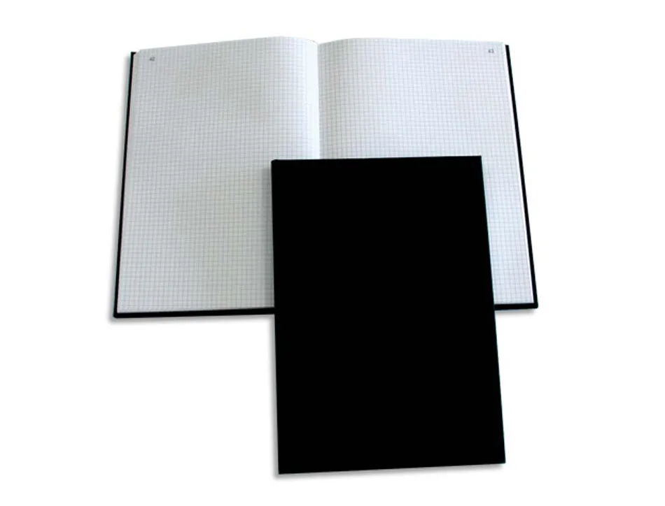 Registre elve folioté couverture toile rigide quadrillage 5x5mm 300p 230x360mm coloris noir