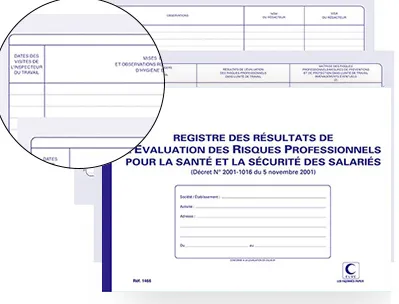 Registre elve resultats evaluation risques pro 210x297mm 29 tableaux ouverts foliotes 60 pages