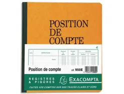 Registre exacompta position de compte 210x190mm 80 pages