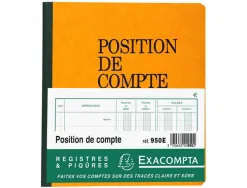 Registre exacompta position de compte 210x190mm 80 pages