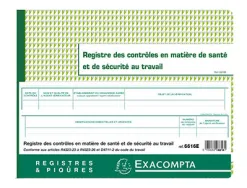 Registre piqué exacompta contrôle sécurité 320x240mm 20 pages