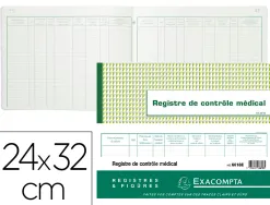 Registre piqué exacompta contrôle médical horaires 24x32cm 60p