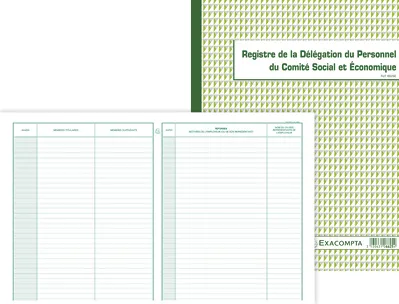 Registre piqué exacompta délégation du personnel du cse 320x240mm 30 pages 100g/m2