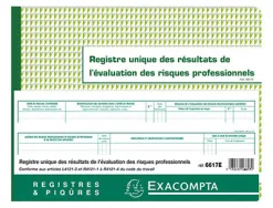 Registre piqué exacompta résultats évaluations risques professionnels 320x240mm 60 pages