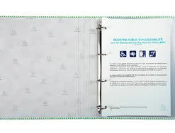 Registre public accessibilité erp exacompta classeur pelliculé inclus 10 pochettes perforées papier 110g