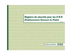 Registre sécurité pour établissements recevant du public exacompta piqué 240x320mm 32 pages