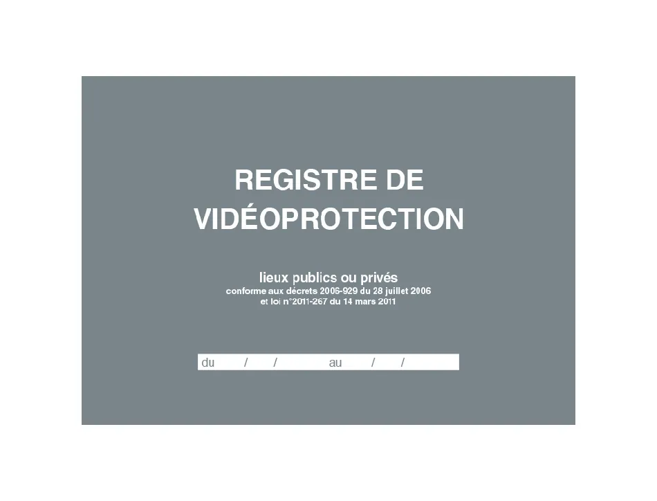 Registre videoprotection elve a4 couverture rigide 104 pages