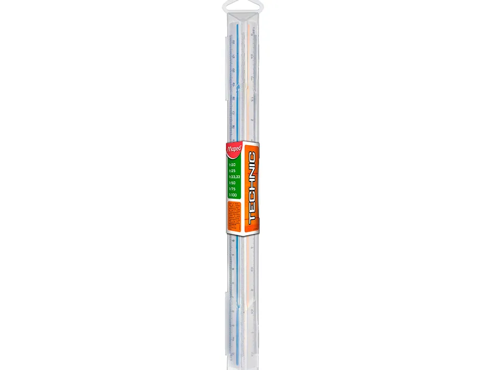 Regle a echelles maped abs 1couleur sur chaque face etui de protection 1/20 - 1/25 - 1/33,33 - 1/50 - 1/75 - 1/100