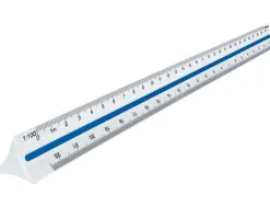Regle a echelles maped abs 1couleur sur chaque face etui de protection 1/20 - 1/25 - 1/50 - 1/75 - 1/100 - 1/125