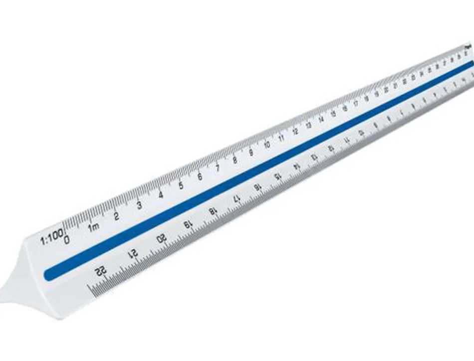 Regle a echelles maped abs 1couleur sur chaque face etui de protection 1/20 - 1/25 - 1/50 - 1/75 - 1/100 - 1/125