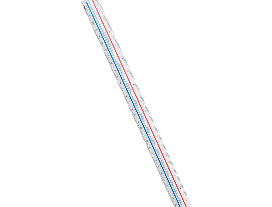 Regle a echelles maped abs 1couleur sur chaque face etui de protection 1/20 - 1/25 - 1/50 - 1/75 - 1/100 - 1/125
