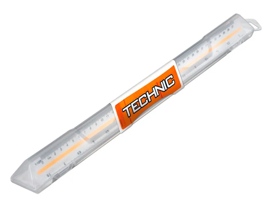 Regle a echelles maped abs 1couleur sur chaque face etui de protection 1/20 - 1/25 - 1/50 - 1/75 - 1/100 - 1/125