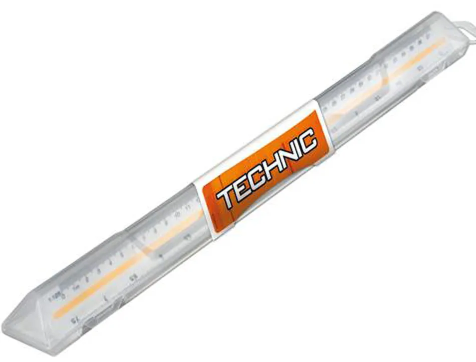 Regle a echelles maped abs 1couleur sur chaque face etui de protection 1/20 - 1/25 - 1/50 - 1/75 - 1/100 - 1/125
