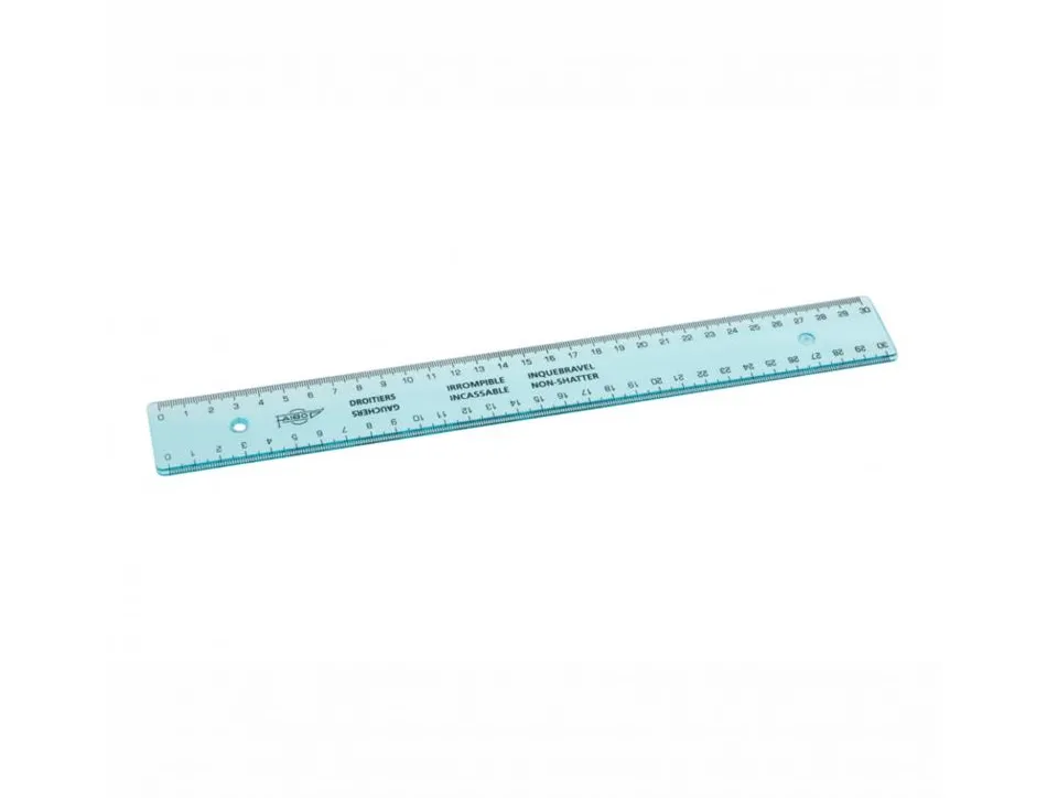 Regle faibo plastique incolore 30 cm