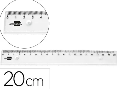 Regle liderpapel plastique incassable transparent 20 cm