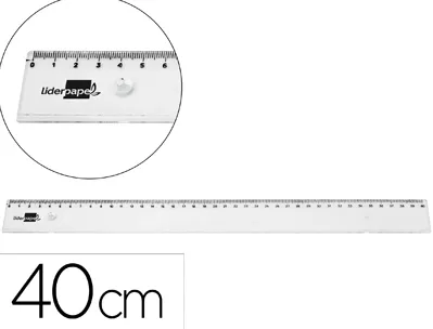 Regle liderpapel plastique incassable transparent 40 cm
