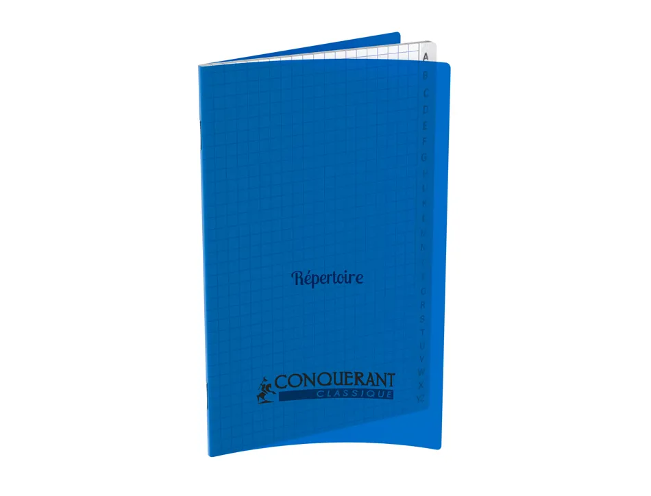 Repertoire conquerant poplypropylene piqure 90g 11x17 cm 96 pages 5x5 bleu