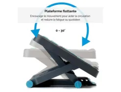 Repose-pieds fellowes caoutchouc énergisant surfaces de massage règlage 3 hauteurs coloris noir