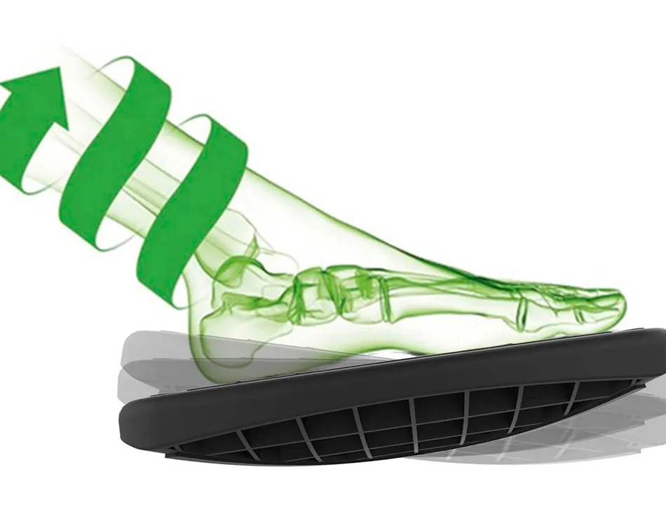 Repose-pieds unilux updown inclinable abs surface silicone 45x30cm coloris noir