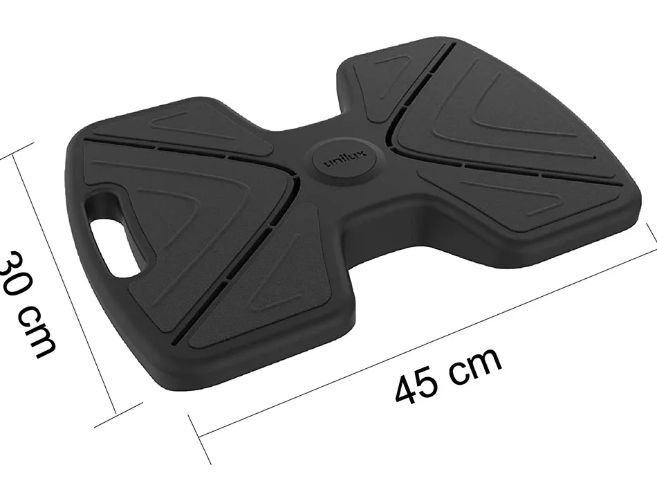 Repose-pieds unilux updown inclinable abs surface silicone 45x30cm coloris noir