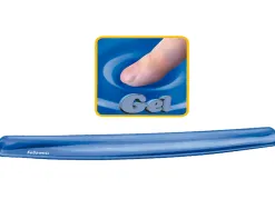 Repose-poignets fellowes gel crystal pour claviers polyuréthane coloris bleu transparent