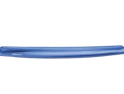 Repose-poignets fellowes gel crystal pour claviers polyuréthane coloris bleu transparent