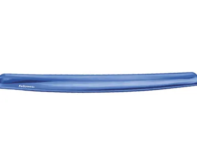 Repose-poignets fellowes gel crystal pour claviers polyuréthane coloris bleu transparent