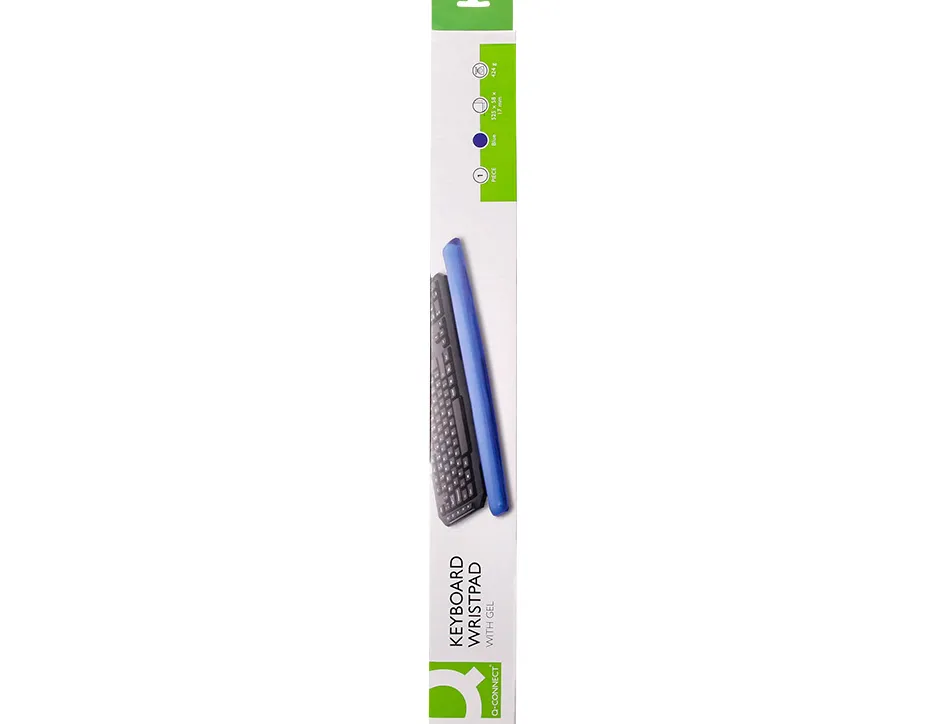 Repose-poignets q-connect gel pour clavier 525x58x17mm coloris bleu