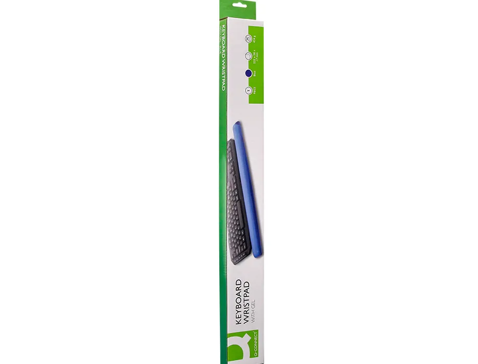 Repose-poignets q-connect gel pour clavier 525x58x17mm coloris bleu