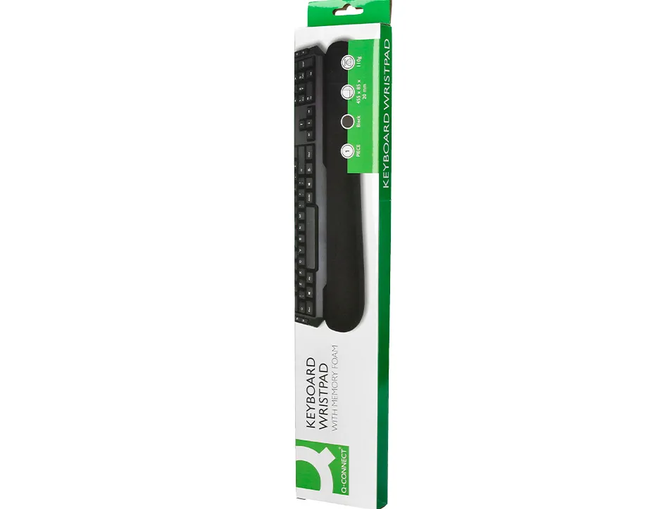 Repose-poignets q-connect memory foam clavier 460x85x25mm coloris noir
