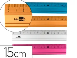 Règle liderpapel 15cm gamme aluminium coloris assortis
