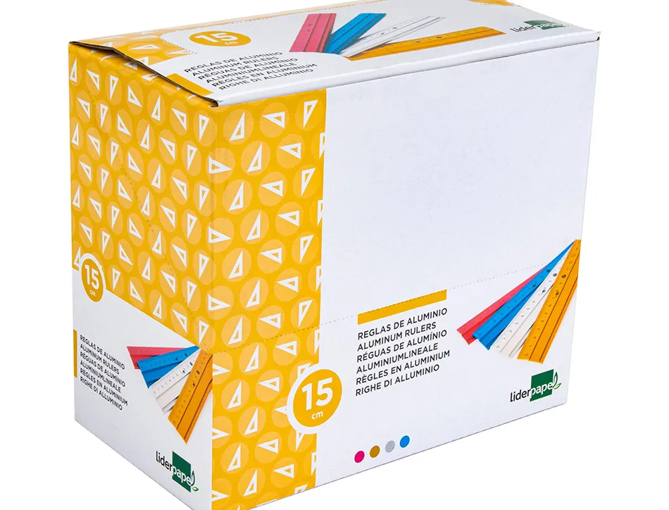 Règle liderpapel 15cm gamme aluminium coloris assortis