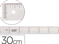 Règle liderpapel graduation verticale horizontale 30cm bord biseauté gamme cristal transparente économique