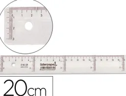 Règle liderpapel graduation verticale horizontale 20cm bord biseauté gamme cristal transparente économique