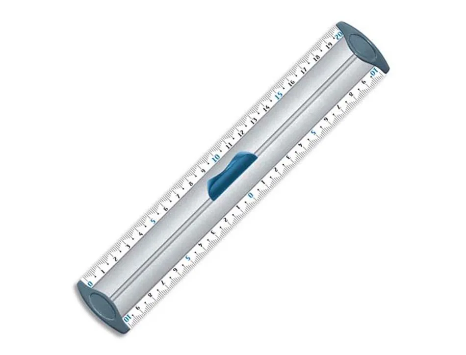 Règle maped 20cm double décimètre embouts protect system anti-bruit aluminium anodisé résistance optimale