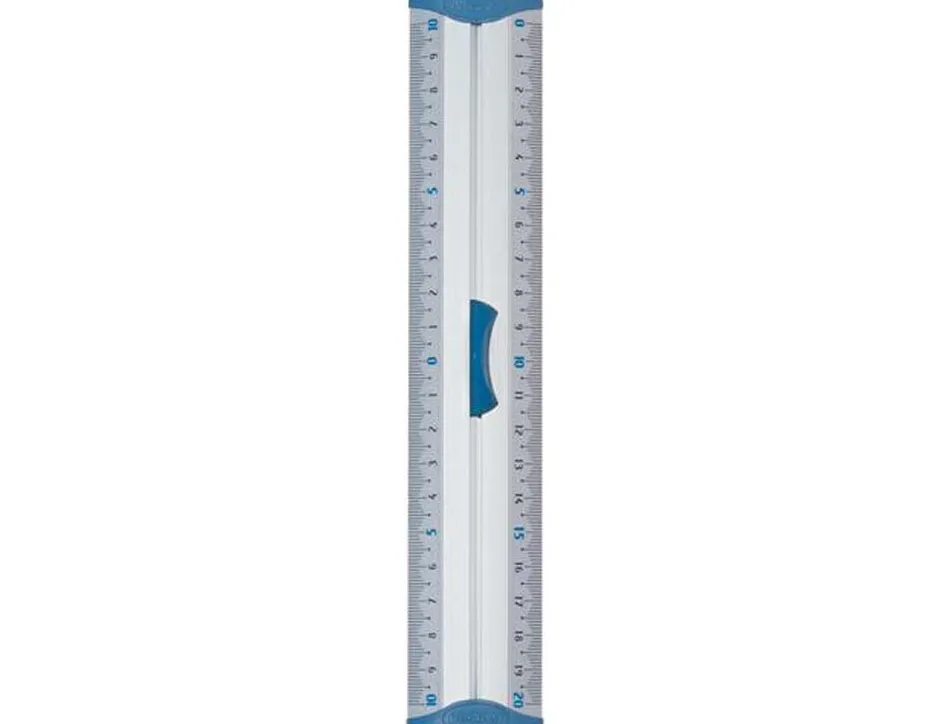 Règle maped 20cm double décimètre embouts protect system anti-bruit aluminium anodisé résistance optimale