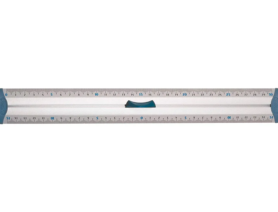 Règle maped 30cm triple décimètre embouts protect system anti-bruit aluminium anodisé résistance optimale