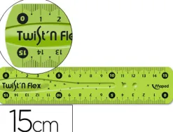 Règle plate maped twist'n'flex 15cm souple incassable ludique 3 coloris assortis bleu vert rose