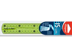 Règle plate maped twist'n'flex 15cm souple incassable ludique 3 coloris assortis bleu vert rose