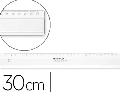Règle plate staedler mars plexiglas 30cm bords anti-tâches 1 biseau gravé ineffaçable