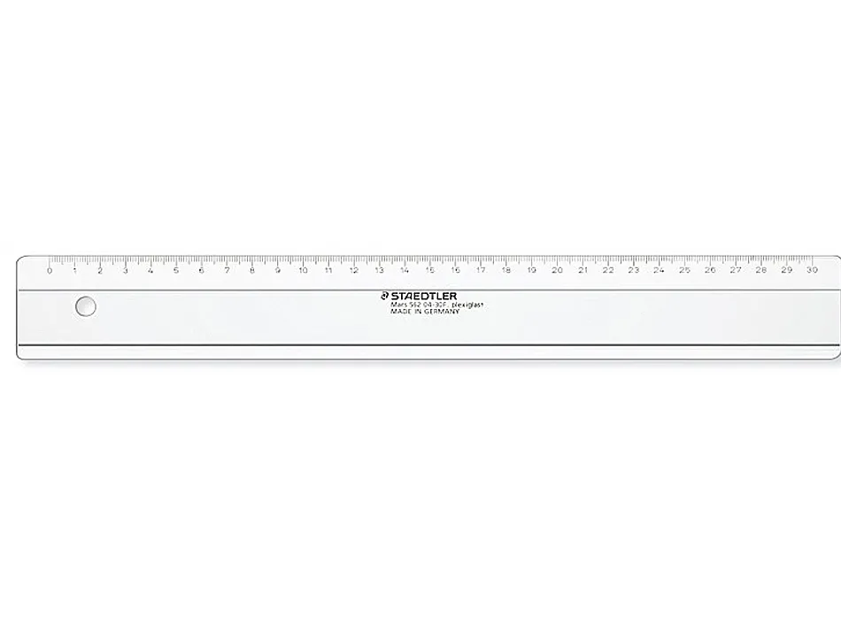 Règle plate staedler mars plexiglas 30cm bords anti-tâches 1 biseau gravé ineffaçable